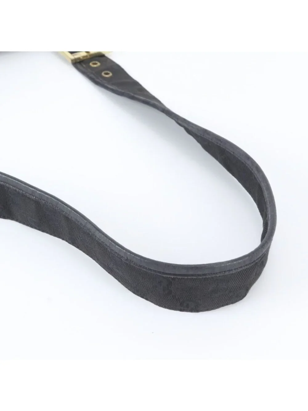 Gucci GG Canvas Flap Leather Shoulder Bag Hand Black